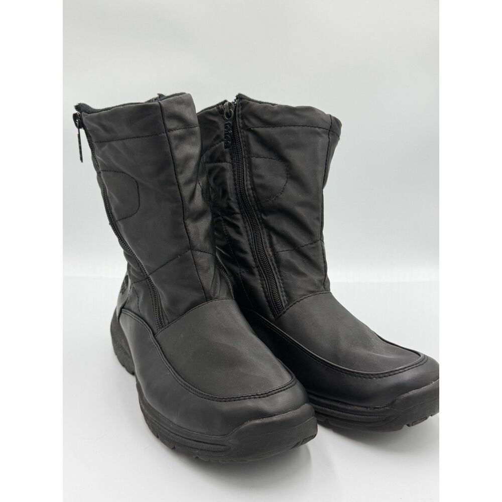 Totes Polar Women’s Black Dual Zip Winter Snow Boots Size 9M READ